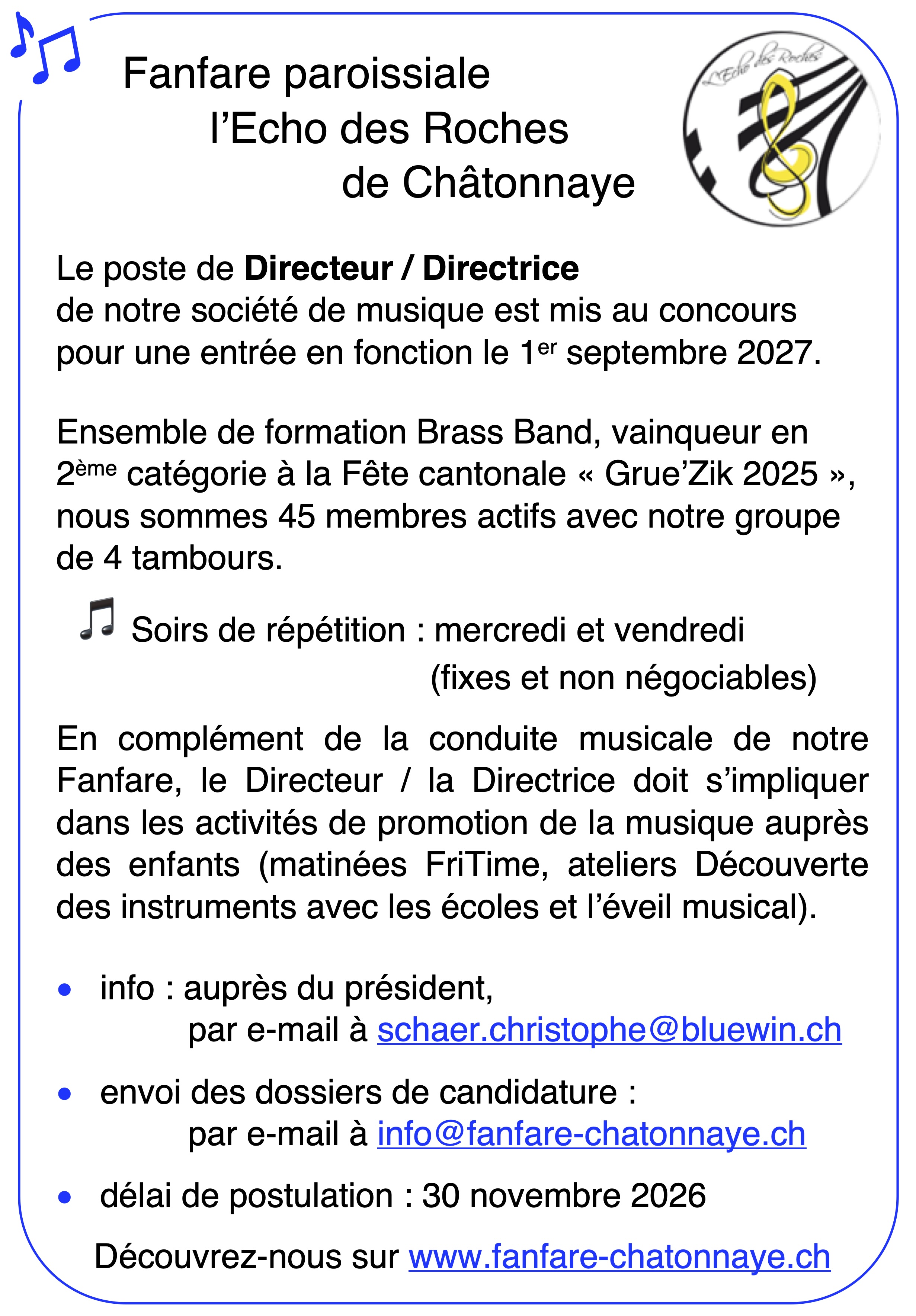 Fanfare-Chatonnaye-poste-Directeur-trice-au-concours-26oct26 Fanfare-Chatonnaye-poste-Directeur-trice-au-concours-26oct26